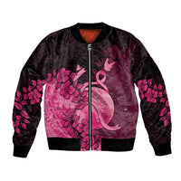Personalised Cancer Fighter Sleeve Zip Bomber Jacket I Beat Cancer LT05 Unisex Pink - Polynesian Pride