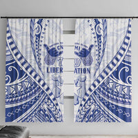 Northern Mariana Islands Liberation Day Window Curtain 79th Anniversary LT05 With Hooks Blue - Polynesian Pride