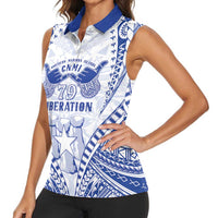 Northern Mariana Islands Liberation Day Women Sleeveless Polo Shirt 79th Anniversary