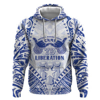 Northern Mariana Islands Liberation Day Zip Hoodie 79th Anniversary LT05 Pullover Hoodie Blue - Polynesian Pride
