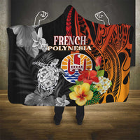 French Polynesia Bastille Day Hooded Blanket Tropical Turtle Hibiscus Polynesian Pattern LT05 - Polynesian Pride