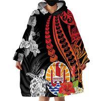 French Polynesia Bastille Day Wearable Blanket Hoodie Tropical Turtle Hibiscus Polynesian Pattern LT05 - Polynesian Pride