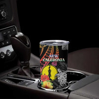 Personalised New Caledonia Bastille Day Tumbler Cup Tropical Turtle Hibiscus Polynesian Pattern