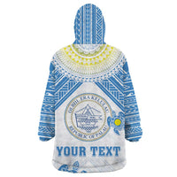 Personalised Palau Constitution Day Wearable Blanket Hoodie Polynesian Turtle