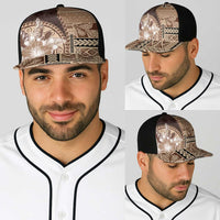 Samoa Siapo Elegant Baseball Net Cap Hibiscus Chocolate Brown Motifs LT05 - Polynesian Pride