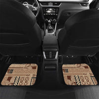 Samoa Siapo Elegant Car Mats Hibiscus Chocolate Brown Motifs LT05 Set 2pcs - Back Brown - Polynesian Pride