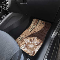 Samoa Siapo Elegant Car Mats Hibiscus Chocolate Brown Motifs LT05 - Polynesian Pride