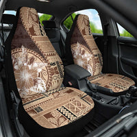 Samoa Siapo Elegant Car Seat Cover Hibiscus Chocolate Brown Motifs - Polynesian Pride