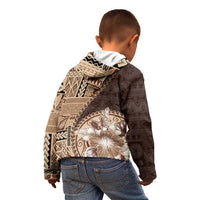 Samoa Siapo Elegant Kid Hoodie Hibiscus Chocolate Brown Motifs LT05 - Polynesian Pride