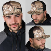 Samoa Siapo Elegant Mesh Trucker Cap Hibiscus Chocolate Brown Motifs - Polynesian Pride