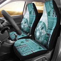Samoa Siapo Elegant Car Seat Cover Hibiscus Teal Motifs - Polynesian Pride