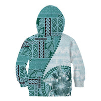 Samoa Siapo Elegant Kid Hoodie Hibiscus Teal Motifs LT05 - Polynesian Pride