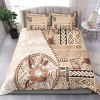Samoa Siapo Elegant Bedding Set Hibiscus Beige Motifs - Polynesian Pride
