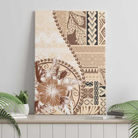 Samoa Siapo Elegant Canvas Wall Art Hibiscus Beige Motifs LT05 - Polynesian Pride