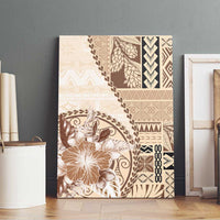 Samoa Siapo Elegant Canvas Wall Art Hibiscus Beige Motifs LT05 - Polynesian Pride