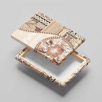 Samoa Siapo Elegant Canvas Wall Art Hibiscus Beige Motifs LT05 - Polynesian Pride