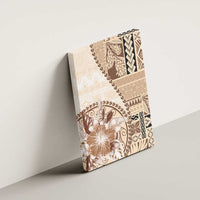 Samoa Siapo Elegant Canvas Wall Art Hibiscus Beige Motifs LT05 - Polynesian Pride