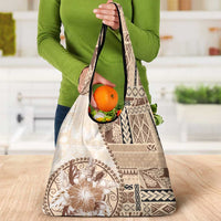 Samoa Siapo Elegant Grocery Bag Hibiscus Beige Motifs LT05 - Polynesian Pride
