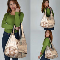Samoa Siapo Elegant Grocery Bag Hibiscus Beige Motifs LT05 - Polynesian Pride