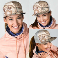 Samoa Siapo Elegant Mesh Trucker Cap Hibiscus Beige Motifs LT05 - Polynesian Pride