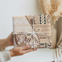 Samoa Siapo Elegant Wrapping Paper Hibiscus Beige Motifs LT05 - Polynesian Pride
