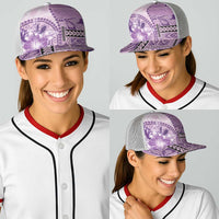 Samoa Siapo Elegant Baseball Net Cap Hibiscus Violet Motifs - Polynesian Pride