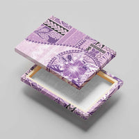 Samoa Siapo Elegant Canvas Wall Art Hibiscus Violet Motifs LT05 - Polynesian Pride