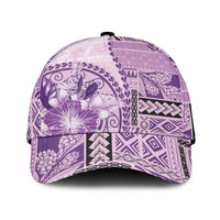 Samoa Siapo Elegant Classic Cap Hibiscus Violet Motifs LT05 Universal Fit Violet - Polynesian Pride