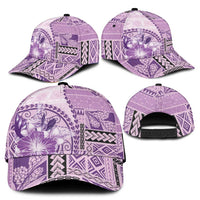 Samoa Siapo Elegant Classic Cap Hibiscus Violet Motifs LT05 - Polynesian Pride