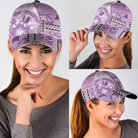 Samoa Siapo Elegant Classic Cap Hibiscus Violet Motifs LT05 - Polynesian Pride