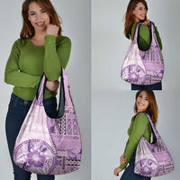 Samoa Siapo Elegant Grocery Bag Hibiscus Violet Motifs LT05 - Polynesian Pride