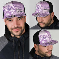 Samoa Siapo Elegant Mesh Trucker Cap Hibiscus Violet Motifs LT05 - Polynesian Pride