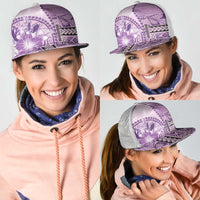 Samoa Siapo Elegant Mesh Trucker Cap Hibiscus Violet Motifs LT05 - Polynesian Pride