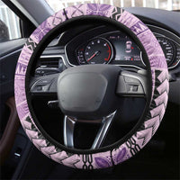 Samoa Siapo Elegant Steering Wheel Cover Hibiscus Violet Motifs LT05 - Polynesian Pride