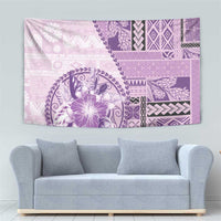 Samoa Siapo Elegant Tapestry Hibiscus Violet Motifs - Polynesian Pride