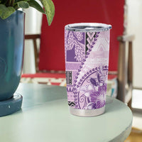 Samoa Siapo Elegant Tumbler Cup Hibiscus Violet Motifs - Polynesian Pride