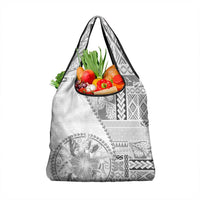 Samoa Siapo Elegant Grocery Bag Hibiscus White Motifs LT05 1-pack One Size White - Polynesian Pride