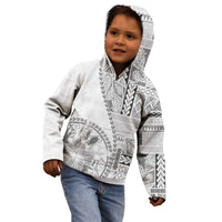 Samoa Siapo Elegant Kid Hoodie Hibiscus White Motifs LT05 - Polynesian Pride