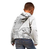 Samoa Siapo Elegant Kid Hoodie Hibiscus White Motifs LT05 - Polynesian Pride