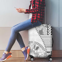 Samoa Siapo Elegant Luggage Cover Hibiscus White Motifs - Polynesian Pride