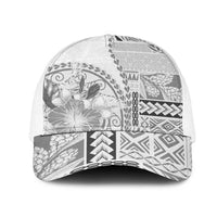 Samoa Siapo Elegant Mesh Trucker Cap Hibiscus White Motifs LT05 One Size White White - Polynesian Pride