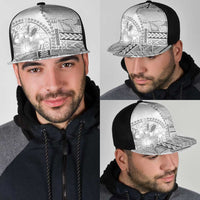 Samoa Siapo Elegant Mesh Trucker Cap Hibiscus White Motifs LT05 - Polynesian Pride