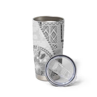 Samoa Siapo Elegant Tumbler Cup Hibiscus White Motifs - Polynesian Pride