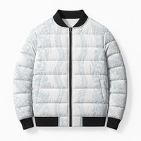 Samoa Lotu Tamaiti Bomber Puffer Jacket Teuila With Tribal Motifs LT05 Unisex White - Polynesian Pride