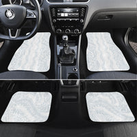 Samoa Lotu Tamaiti Car Mats Teuila With Tribal Motifs LT05 Set 4pcs White - Polynesian Pride