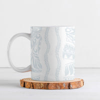Samoa Lotu Tamaiti Ceramic Mug Teuila With Tribal Motifs LT05 White - Polynesian Pride