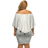 Samoa Lotu Tamaiti Off Shoulder Short Dress Teuila With Tribal Motifs LT05 - Polynesian Pride