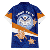 Personalized Marshall Islands Family Matching Off Shoulder Short Dress and Hawaiian Shirt Manit Day Coat Of Arms With Polynesian Turtle LT05 - Polynesian Pride