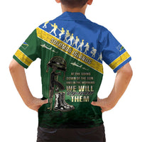Solomon Islands Remembrance Day Family Matching Short Sleeve Bodycon Dress and Hawaiian Shirt Lest We Forget