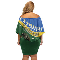 Solomon Islands Remembrance Day Off Shoulder Short Dress Lest We Forget LT05 - Polynesian Pride